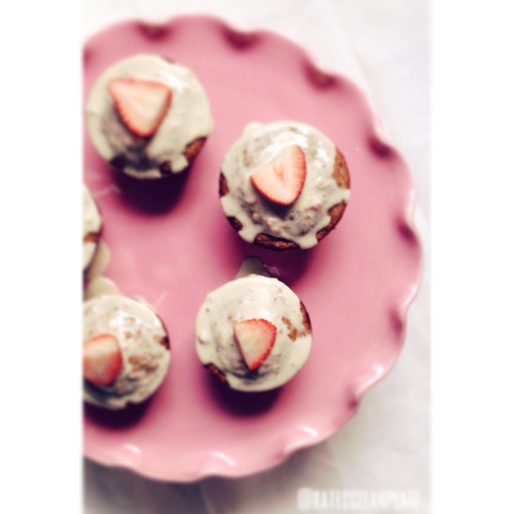 Grain free Strawberry, lemon zest&nbsp;cupcakes