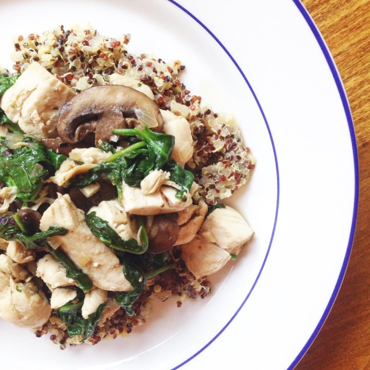 Chicken with Spinach and&nbsp;Mushrooms
