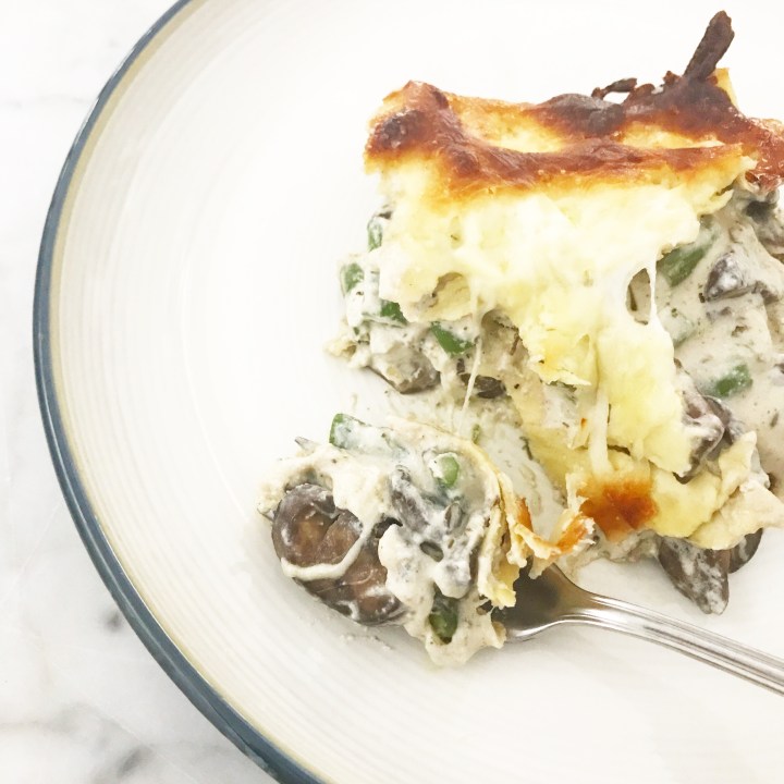 Mushroom and asparagus&nbsp;lasagna
